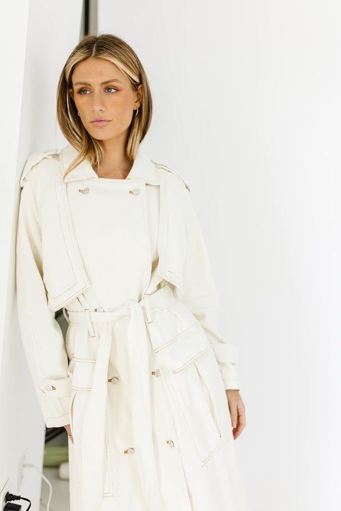 make way denim trench coat