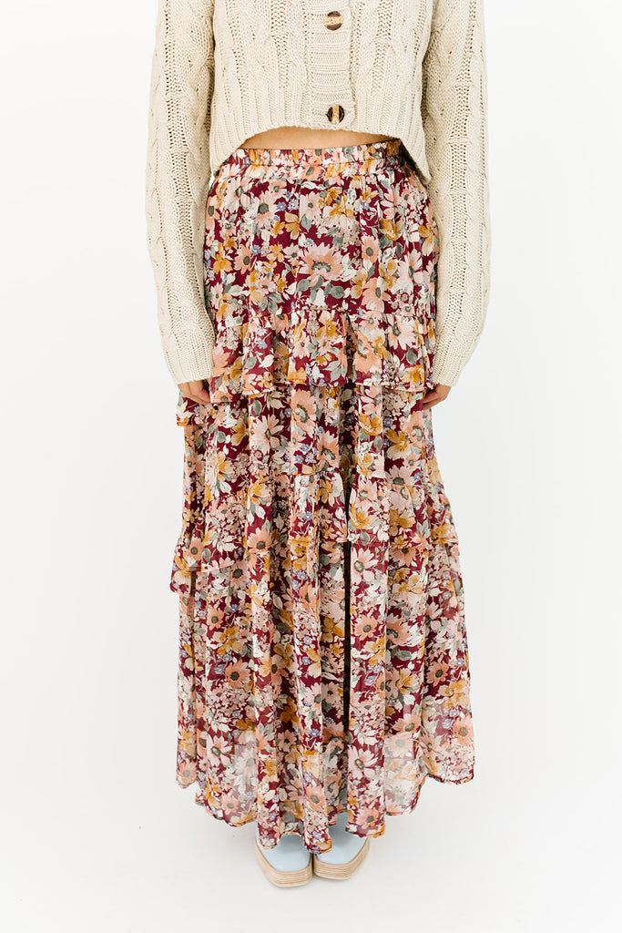 kira floral maxi skirt