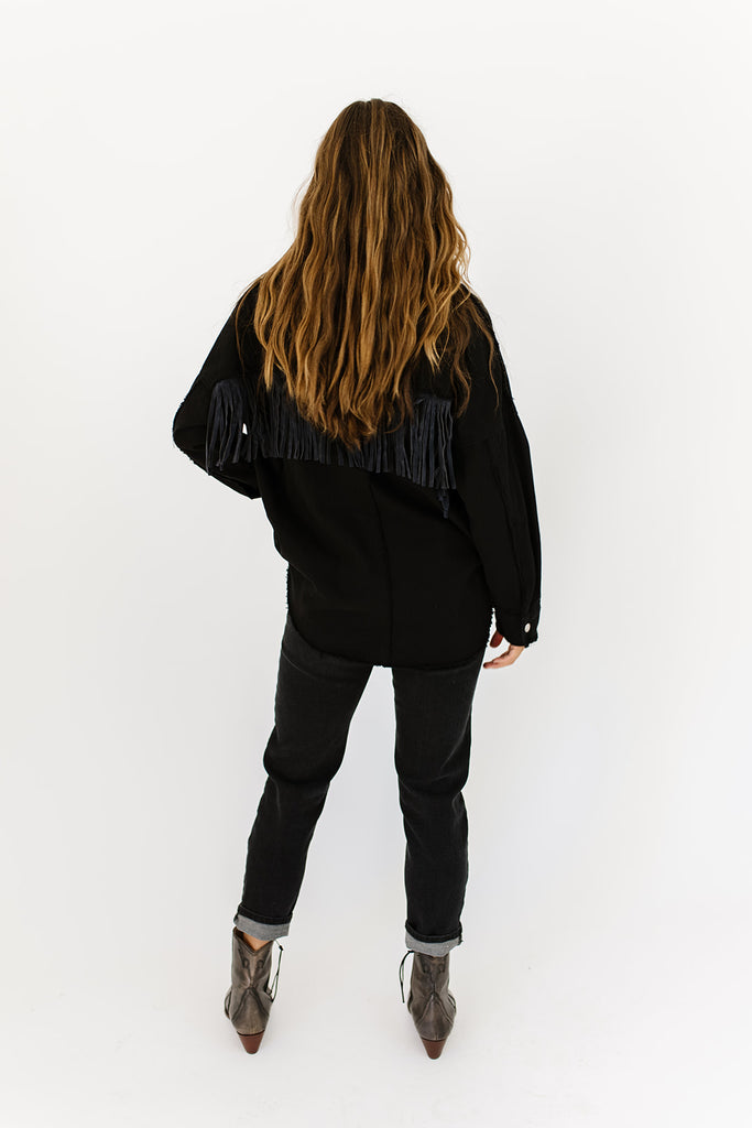 passenger fringe shirt jacket