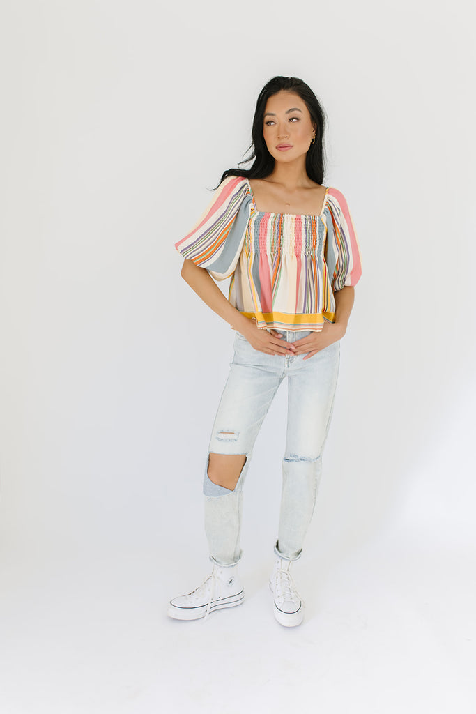 so into you striped blouse