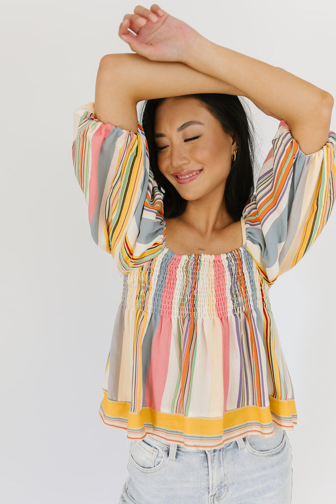 so into you striped blouse