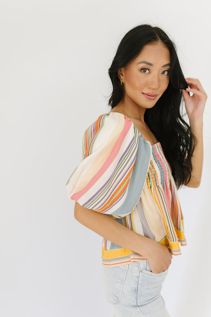 so into you striped blouse