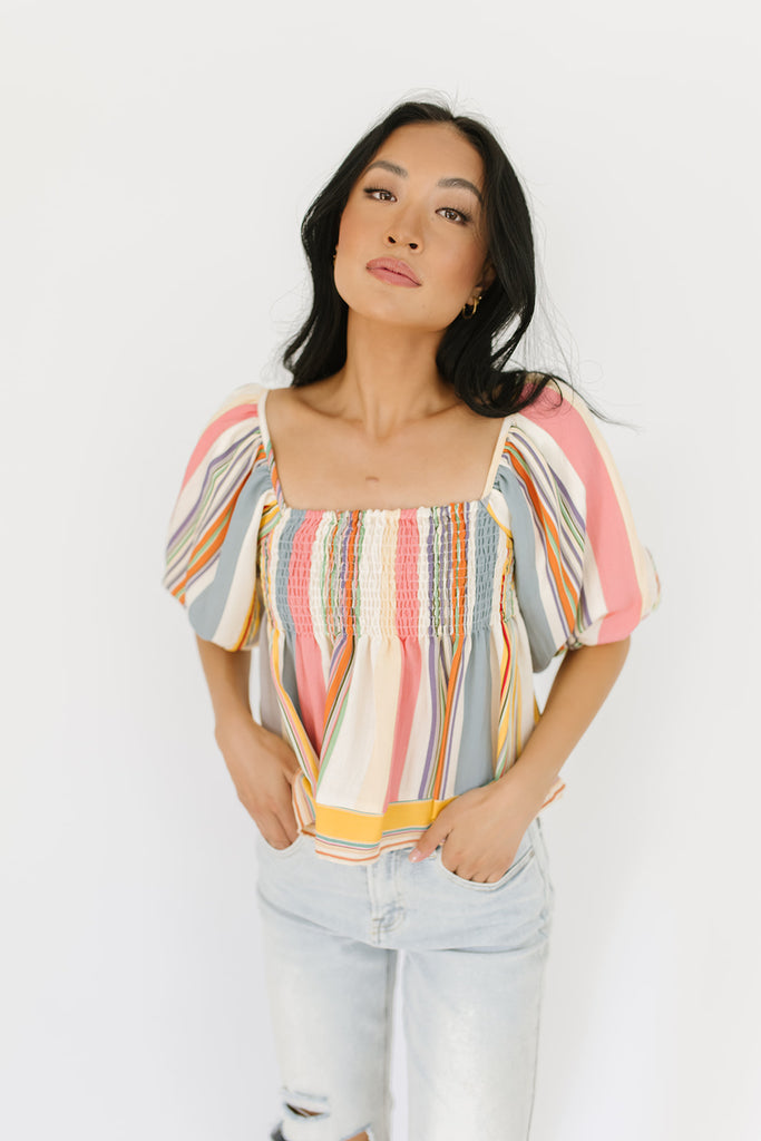 so into you striped blouse
