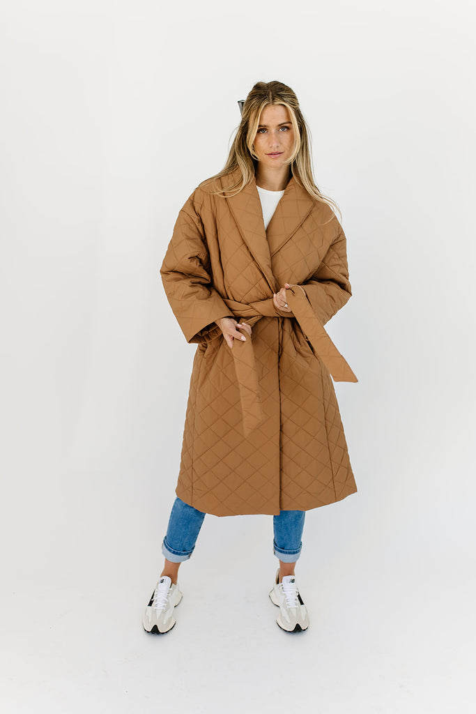 merri quilted trench coat