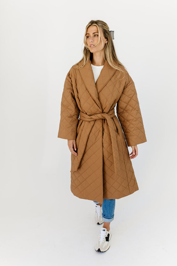 merri quilted trench coat