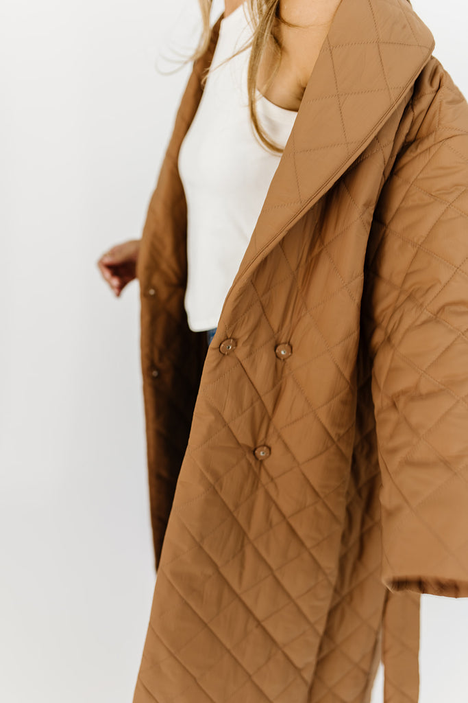 merri quilted trench coat