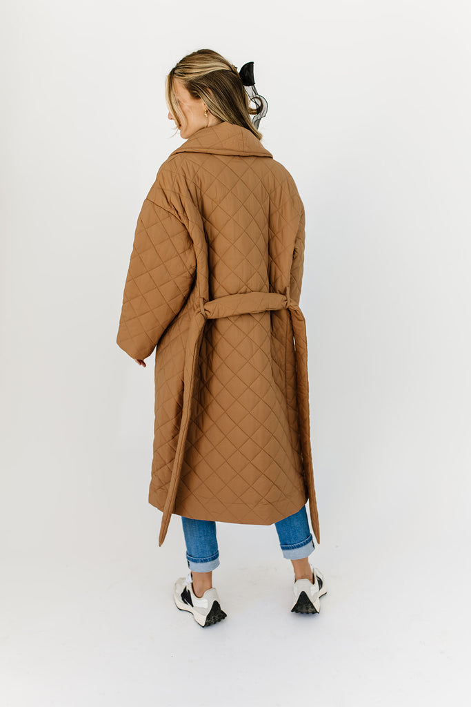 merri quilted trench coat