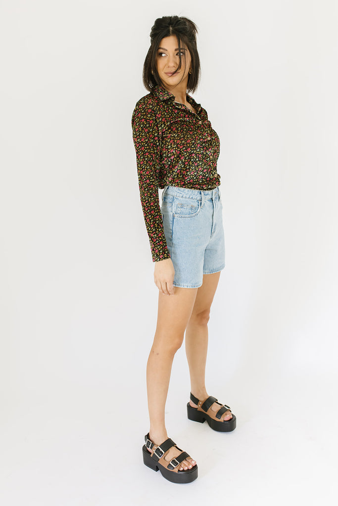 ladies first corduroy button up