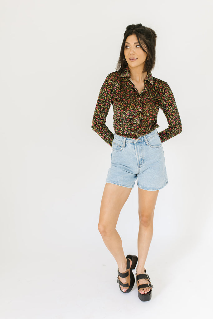 ladies first corduroy button up