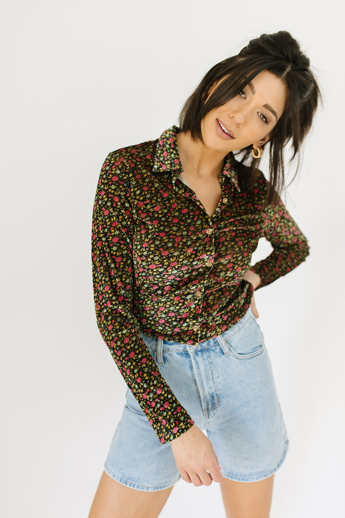 ladies first corduroy button up