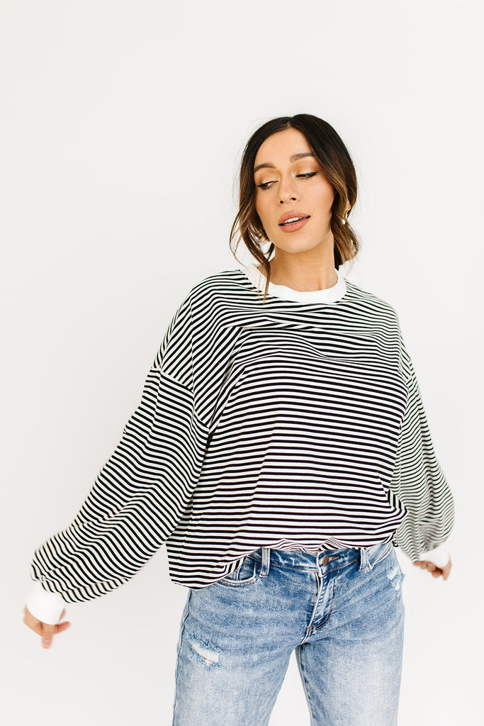 stone cold striped top // black *restocked*