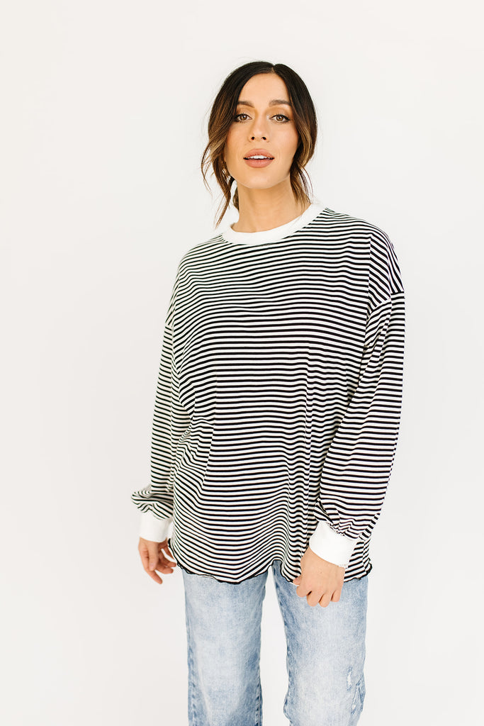 stone cold striped top // black *restocked*