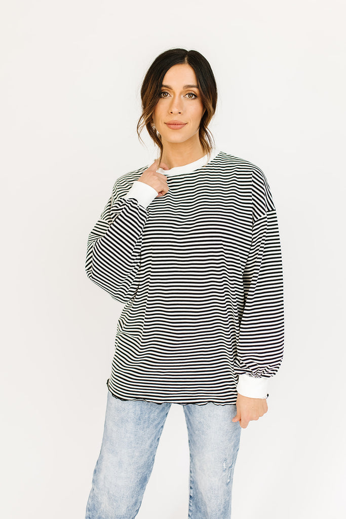 stone cold striped top // black *restocked*