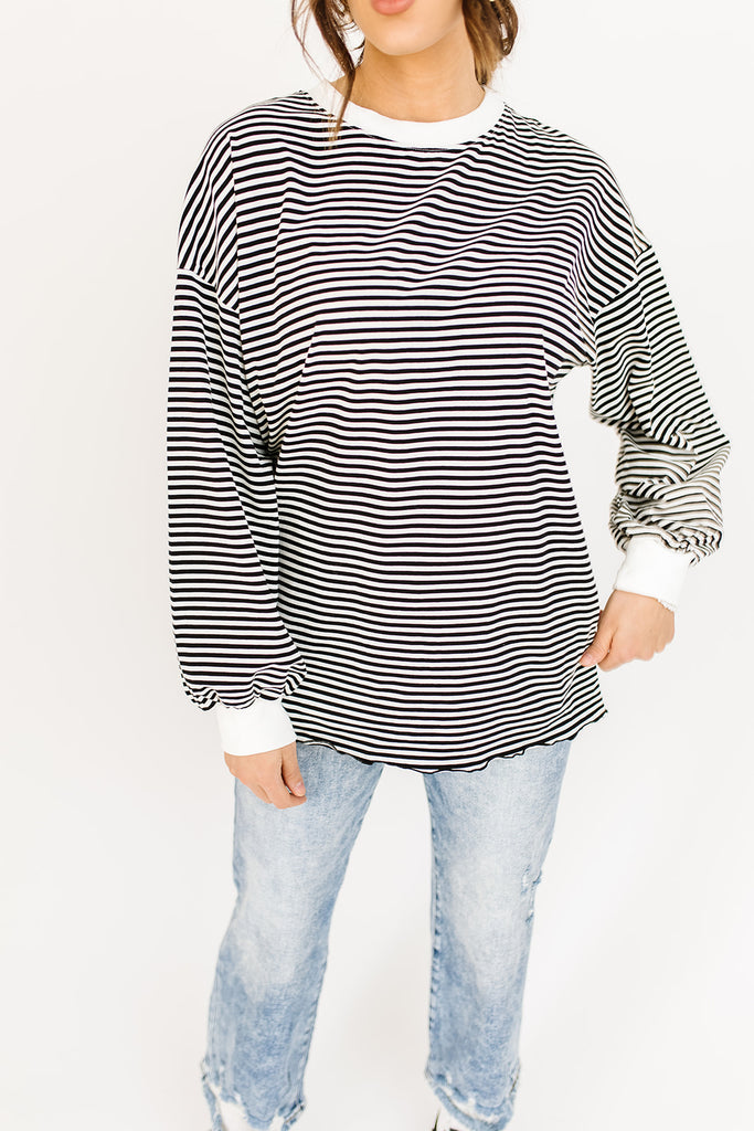 stone cold striped top // black *restocked*