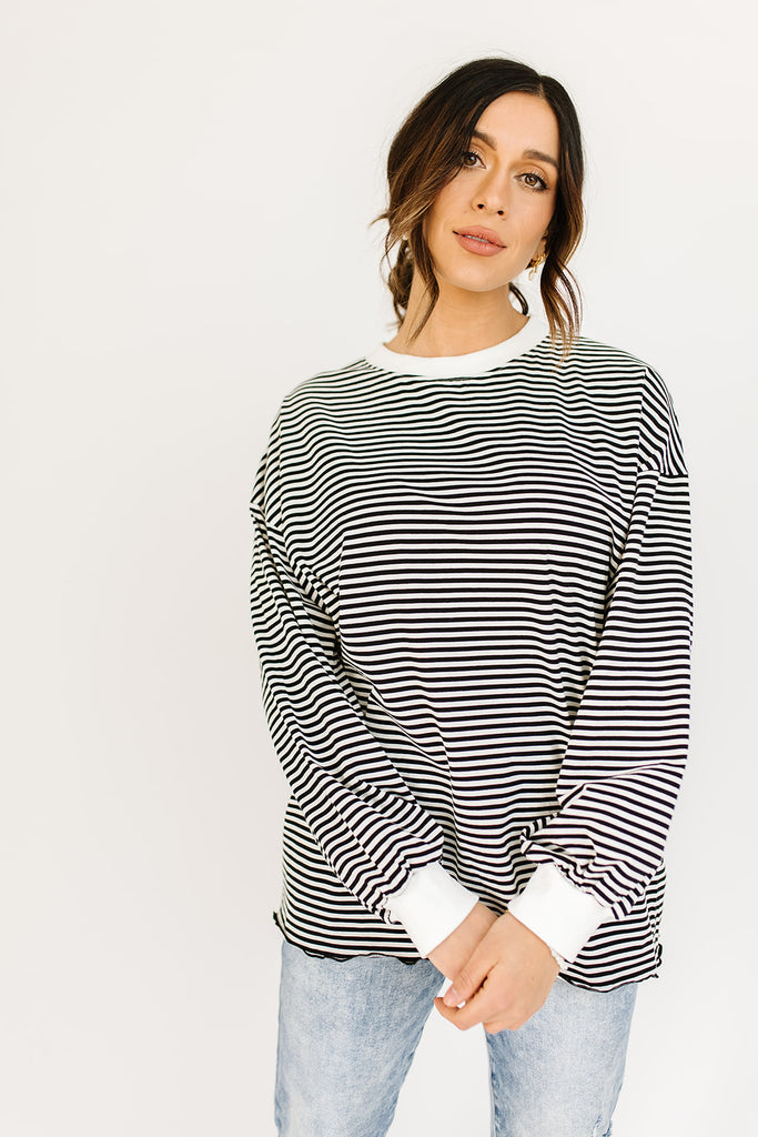 stone cold striped top // black *restocked*