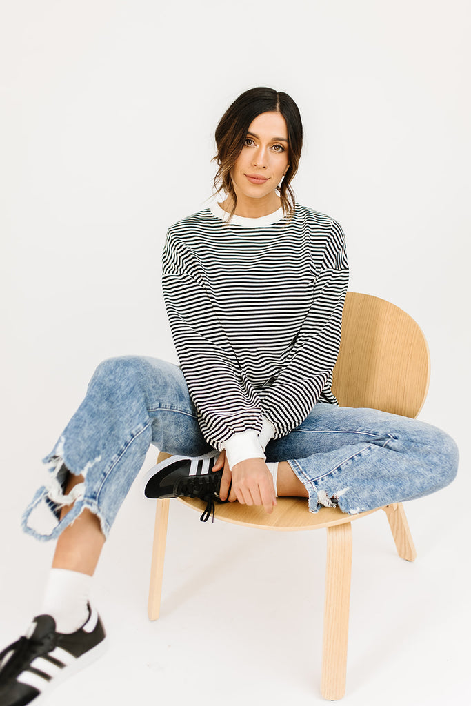 stone cold striped top // black *restocked*