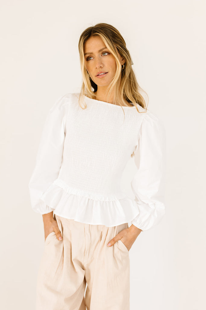 kira smocked top
