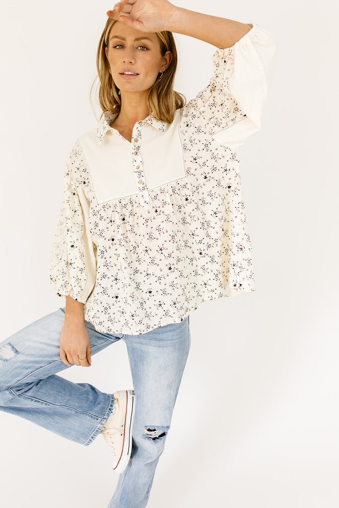 devon button blouse