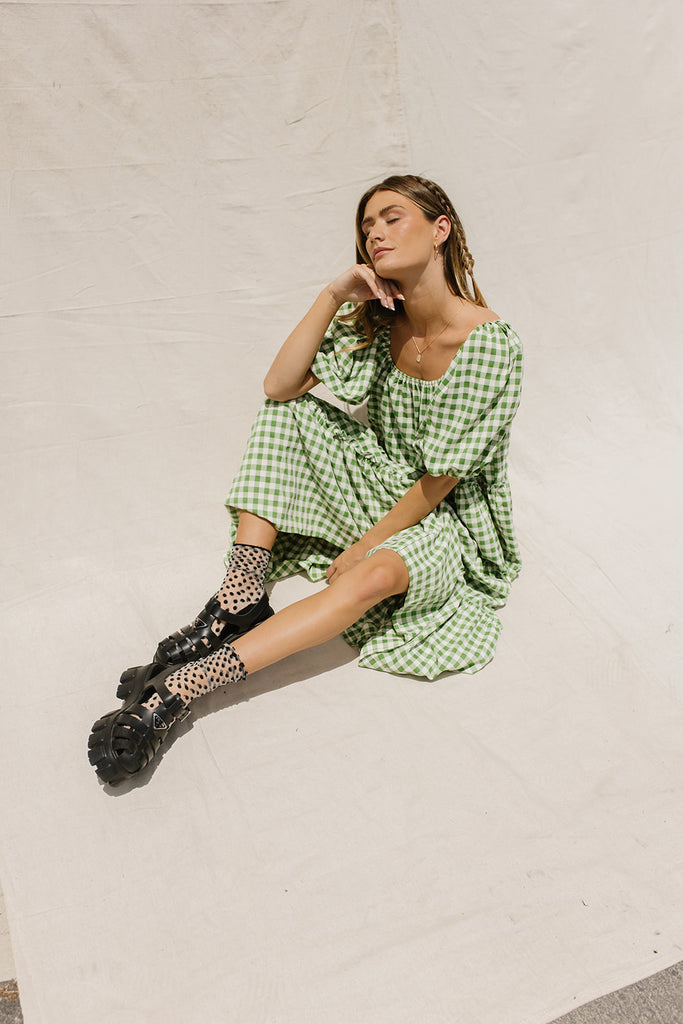 daymaker dress // green gingham
