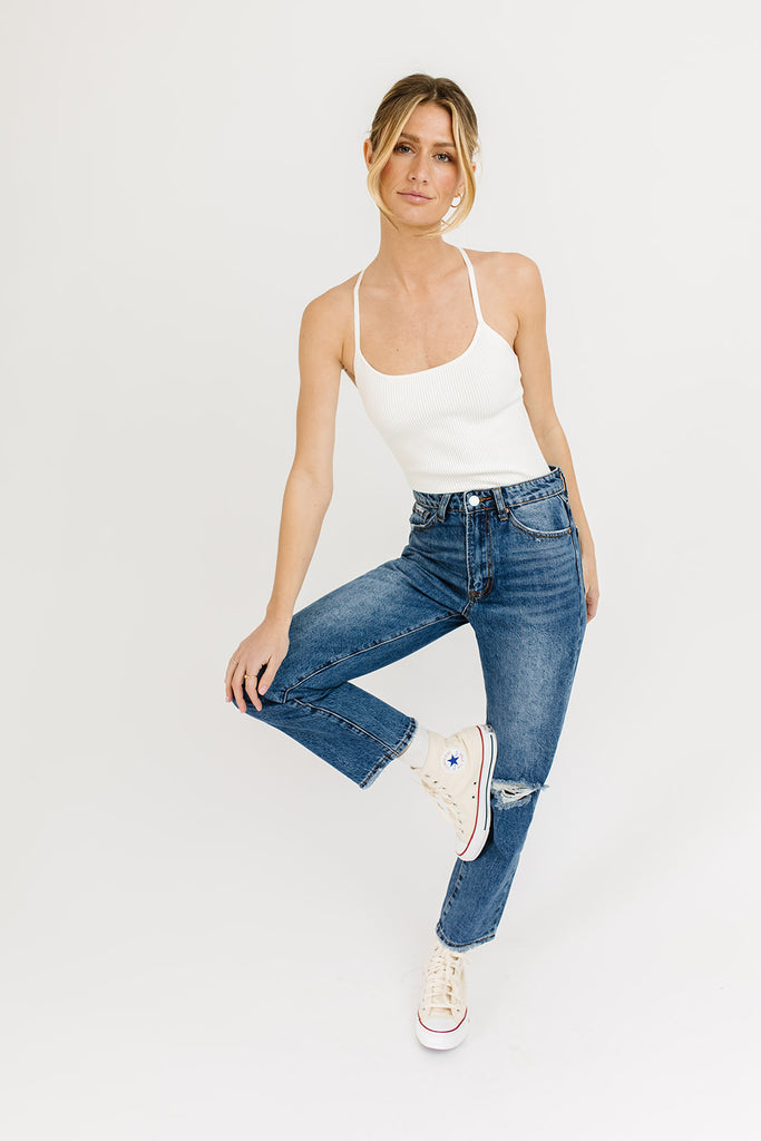 joey ribbed bodysuit // white