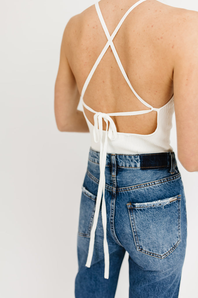 joey ribbed bodysuit // white