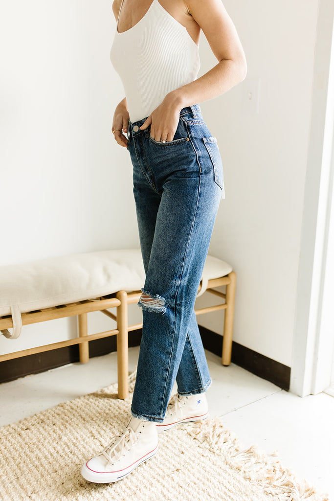 joey ribbed bodysuit // white