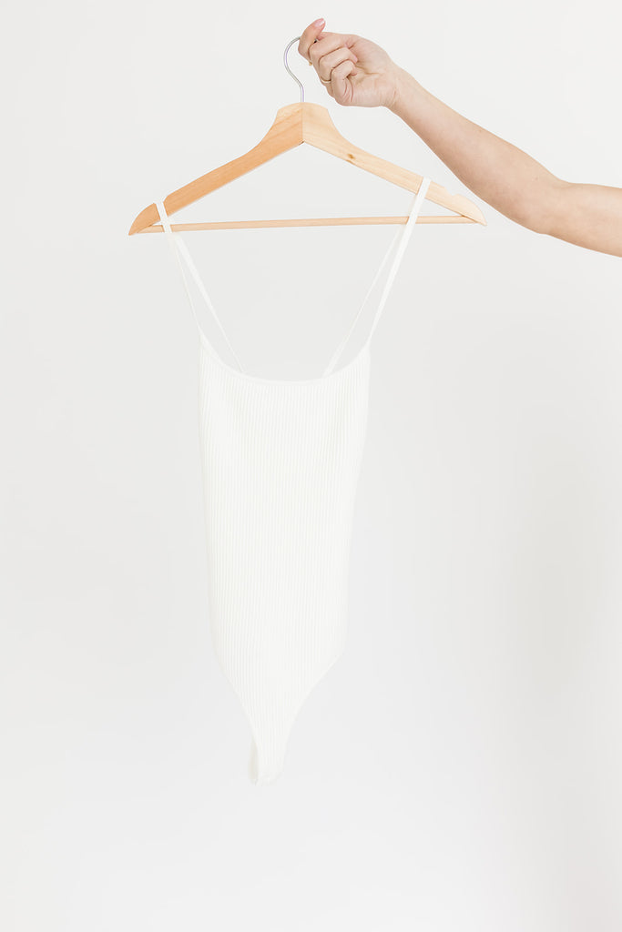 joey ribbed bodysuit // white