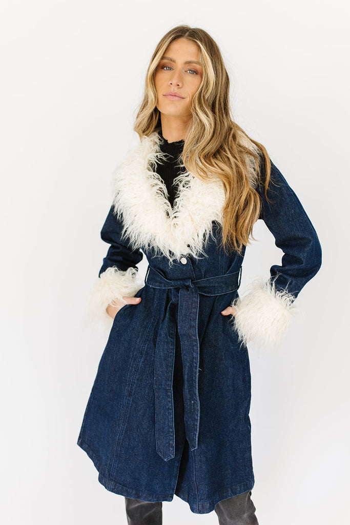 elle denim trench coat