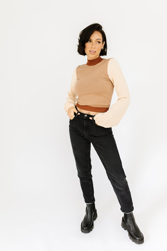 daphne mock neck top