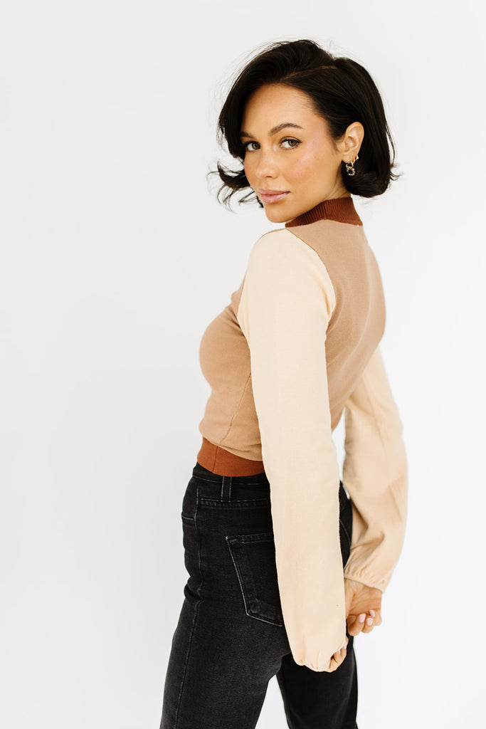 daphne mock neck top