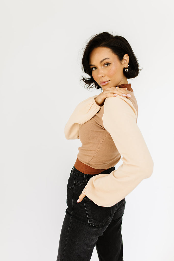 daphne mock neck top