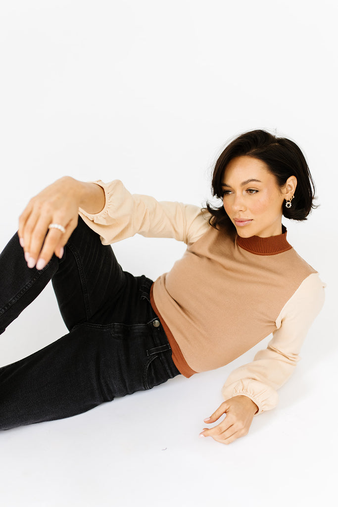 daphne mock neck top