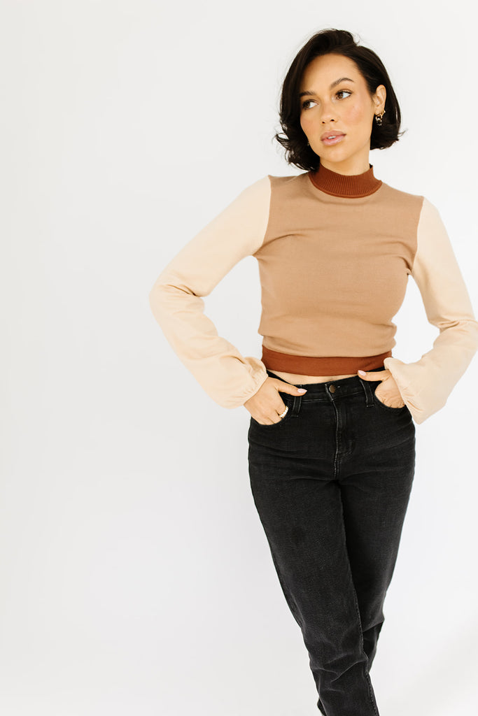daphne mock neck top