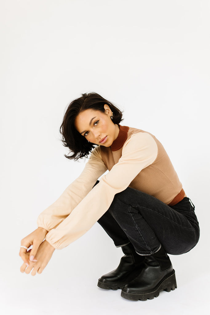 daphne mock neck top