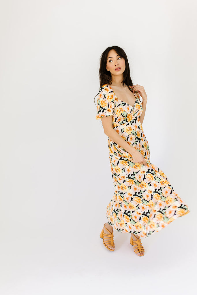 fiona floral midi dress