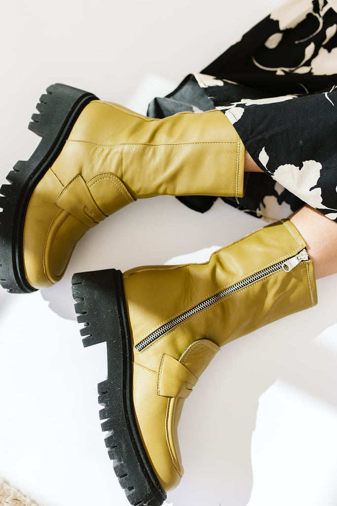 madison loafer boots in dried basil // free people