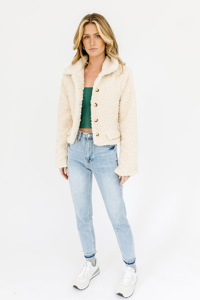 molly collared sherpa coat