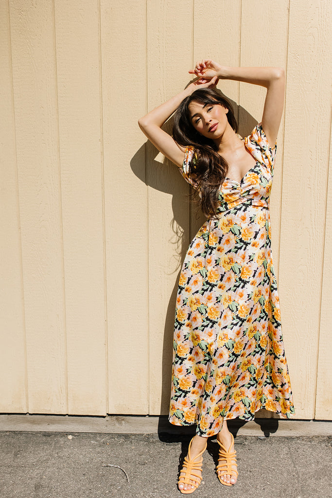 fiona floral midi dress