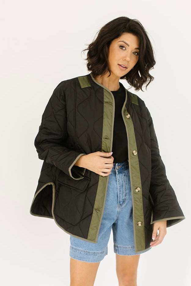 samantha quilted coat // black