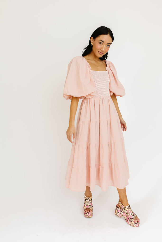 scout puff sleeve dress // pink *zoco exclusive*