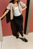 dazzling satin maxi skirt