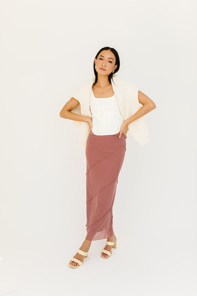 sandy maxi skirt // mauve