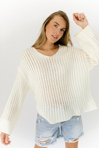 selena collared sweater // cream