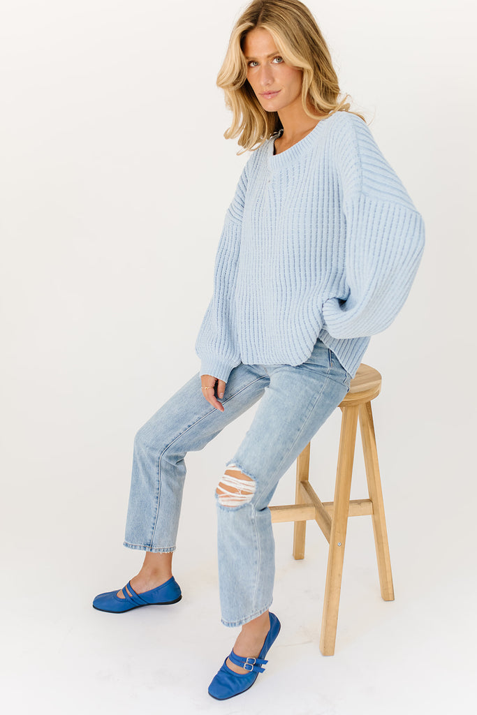 sophie knit sweater // baby blue
