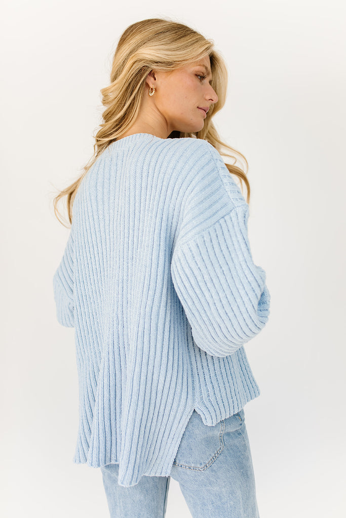 sophie knit sweater // baby blue