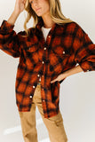 madeline plaid shirt jacket // rust