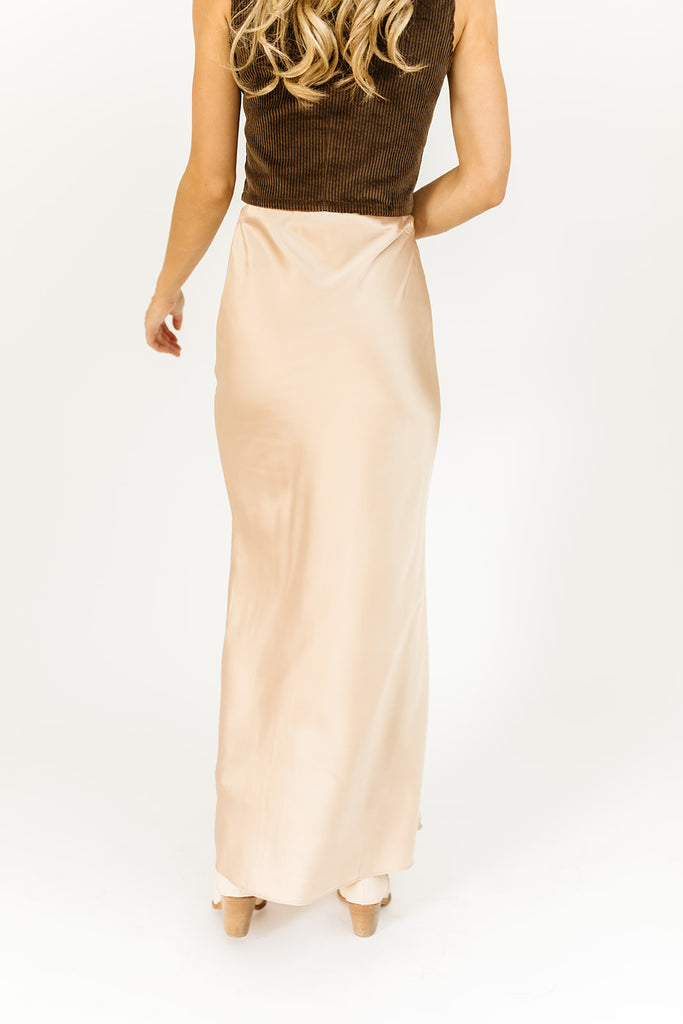 gold rush maxi skirt