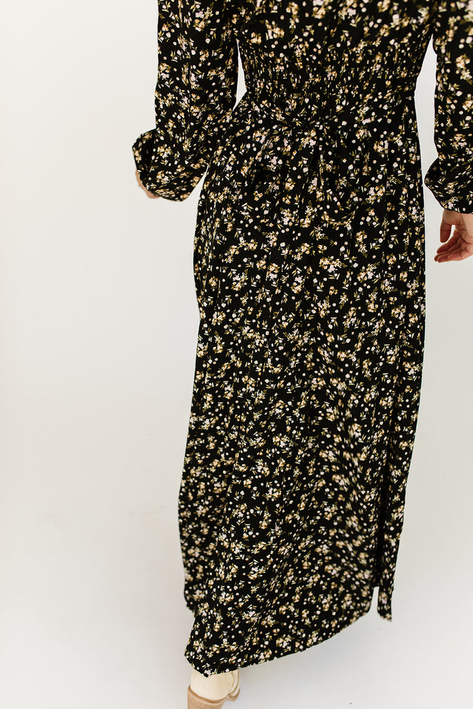 dahlia floral maxi dress // black *restocked*