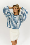 karma sweater // blue stripes