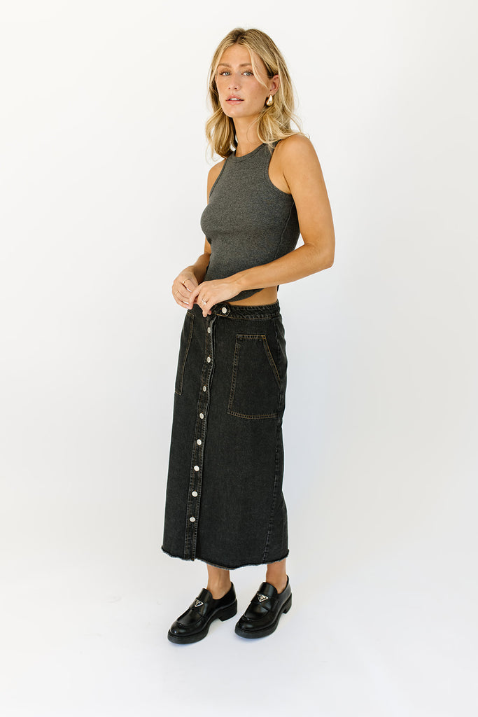 ari denim maxi skirt